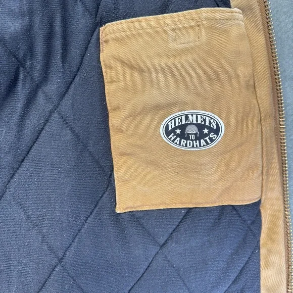 Vintage Carhartt J131 BRN Hooded Duck Jacket Sz XL USA Made Union Quilted Lined - Picture 11 of 15